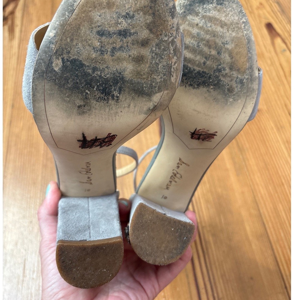 Sam Edelman Yaro 2 Sandals Women Grey Good Crystal Block‎ Heel SIZE 10M - Picture 7 of 7